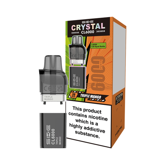 SKE Crystal CL6000 Prefilled 20MG Pods Compliant Post June 1st