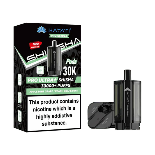 Hayati Pro Ultra Plus Shisha 30000 Prefilled Pods Grape & Mint / Blueberry & Mint