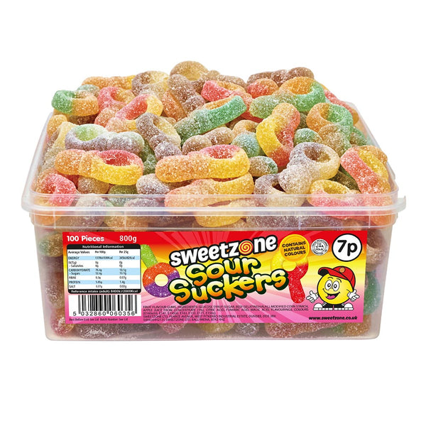Sweetzone 7p Sour Suckers [1x800g] Tubs