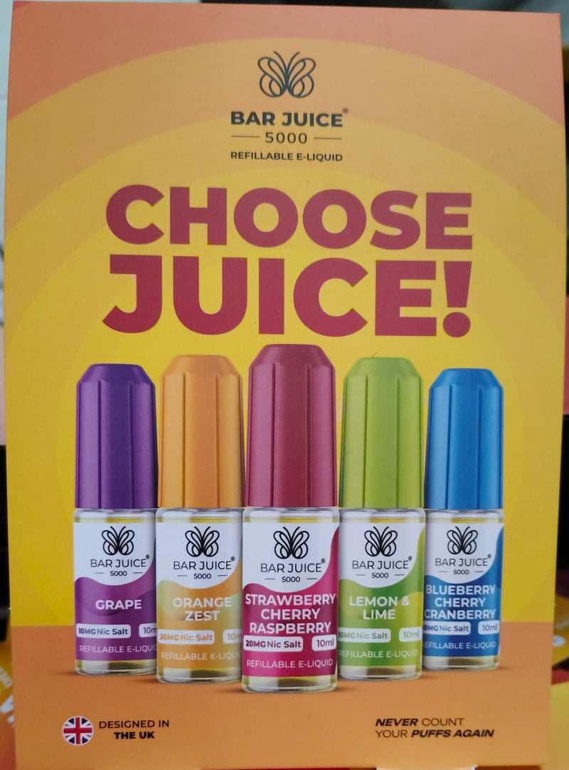 Bar juice Table card