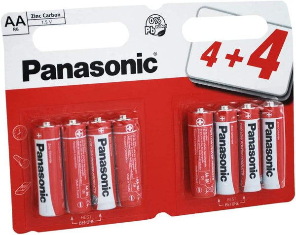 Panasonic 30010610 Zinc AA 8 Pack R6R/8HH