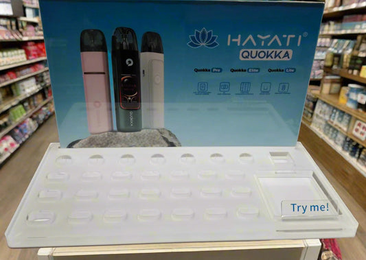 Display stand with Hayati Quokka products in a store setting