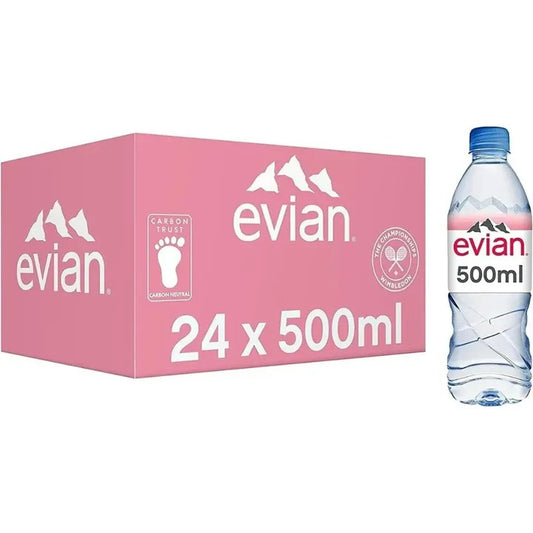 Evian Natural Mineral Water 24x500ml