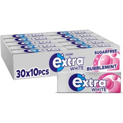 Extra White Bubblemint Chewing Gum Sugar Free 10 Pieces