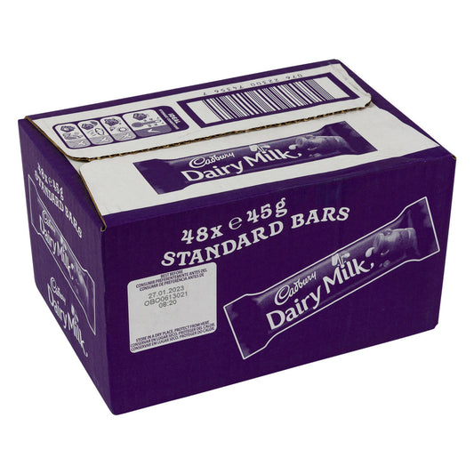 Cadbury Dairy Milk STD Chocolate Bar 45g (Box of 48)