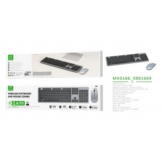 Woox MX0166 2.4G Wireless Keyboard & Mouse Combo