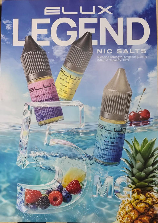 Elux legend salts 5MG Store Poster 2 sided