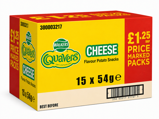 Quavers Cheese Potato Snacks [15X54G]