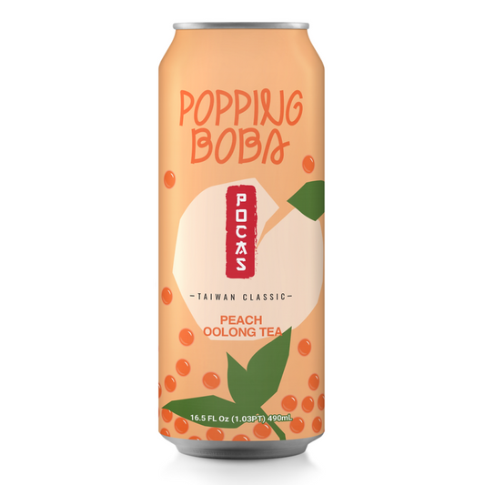 POCAS POPPING BOBA PEACH OOLONG TEA 24x490ml
