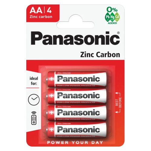 Panasonic Zinc AA 4pk R6RZ/4BP Brown Box