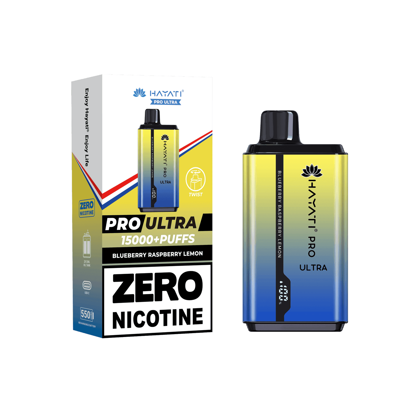 Hayati Pro Ultra Blueberry Raspberry Lemon 0mg - Vape Unit