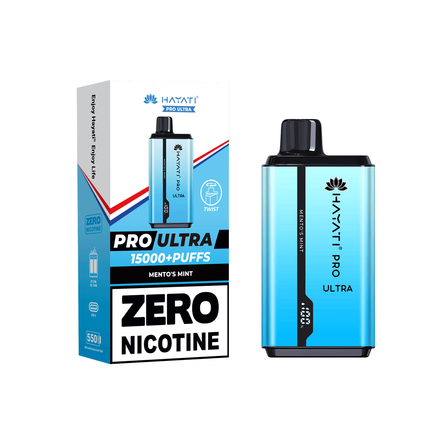 Hayati Pro Ultra Mento's Mint 0mg - Vape Unit