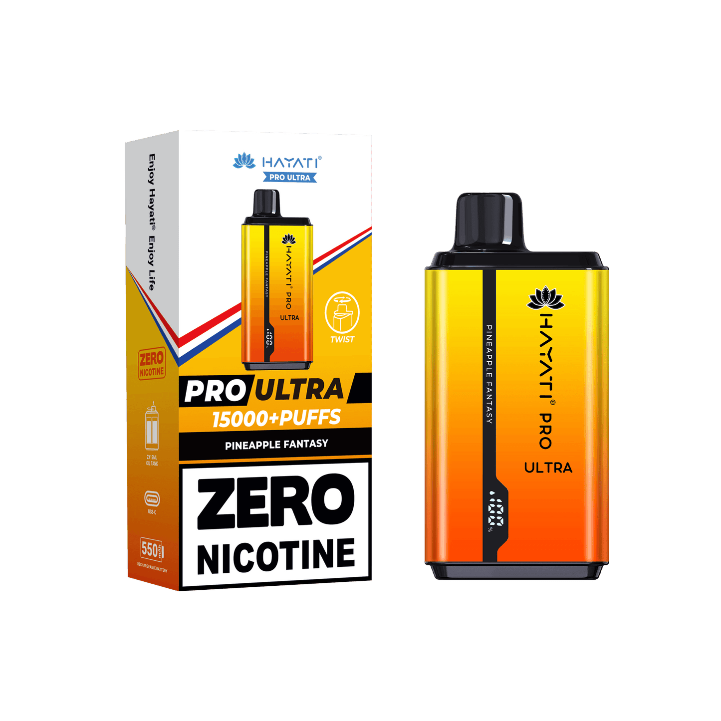 Hayati Pro Ultra Pineapple Fantasy 0mg - Vape Unit