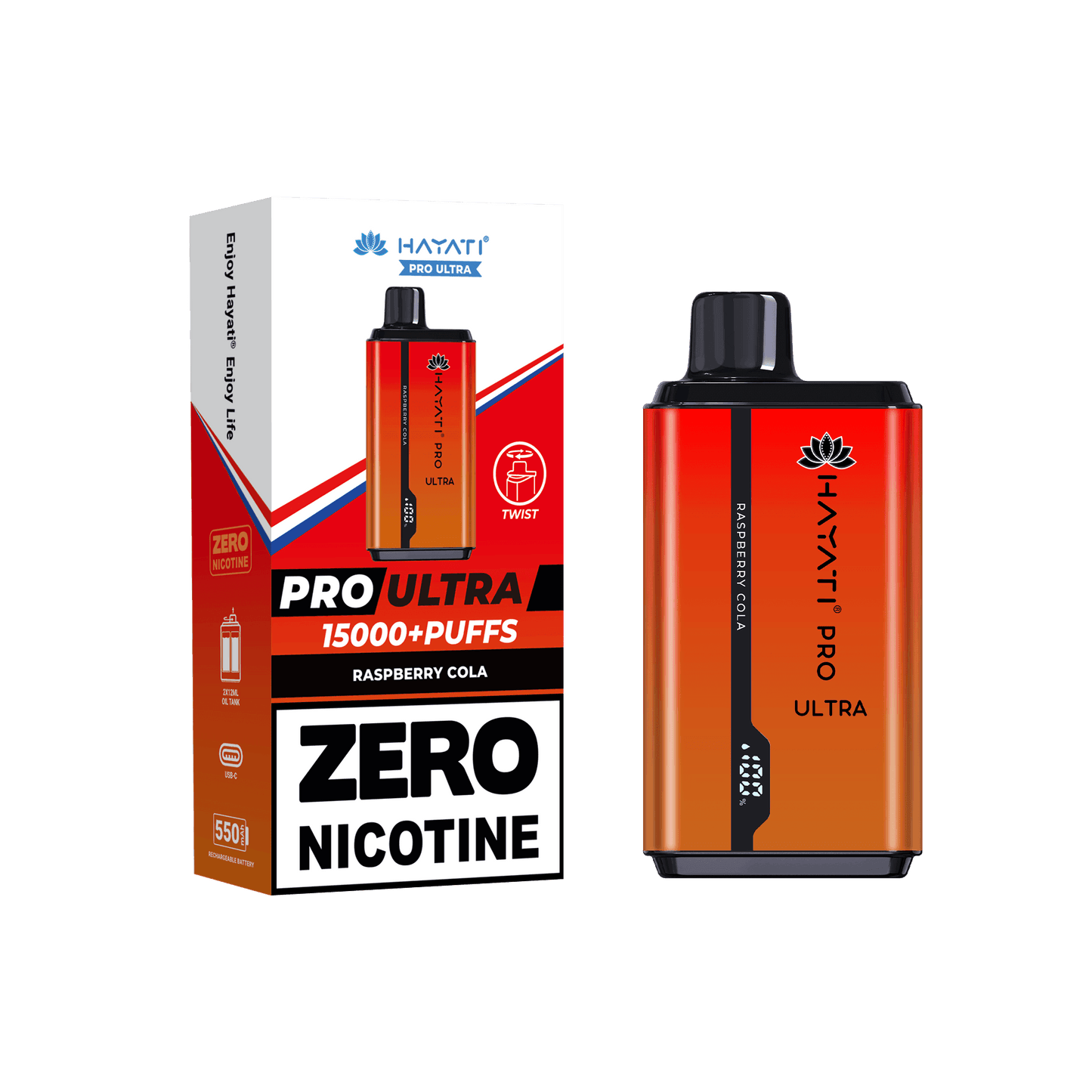 Hayati Pro Ultra Raspberry Cola 0mg - Vape Unit